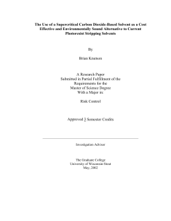 Carbon Dioxide Based Supercritical Fluids as a Cost