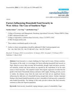 Factors Influencing Household Food Security in West Africa: The