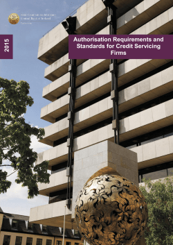 Authorisation Requirements and Standards for Credit Servicing