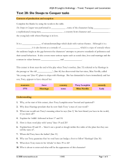 Text 28: She Stoops to Conquer tasks