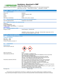 Acetylene in DMF Trailer Cylinder Gas C2H2 Safety Data Sheet