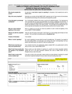 Appendix VI Sample Attendee Questionnaire for Measuring On