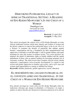 DEBUNKING PATRIARCHAL LEGACY IN AFRICAN TRADITIONAL