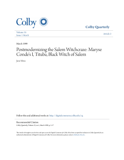 Postmodernizing the Salem Witchcraze