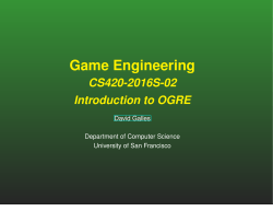Introduction to Ogre - University of San Francisco