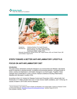 Anti-Inflammatory Lifestyle Pamphlet