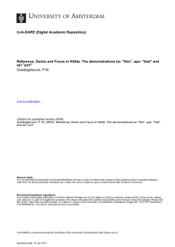 3.. Deixis, Discourse and Reference in Hittite