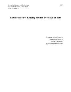 The Invention of Reading and the Evolution of Text