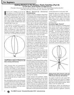 For Beginners Getting Started on the Amateur Radio Satellites (Part III)