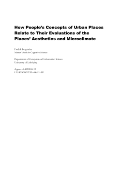 How People`s Concepts of Urban Places Relate to Their Evaluations