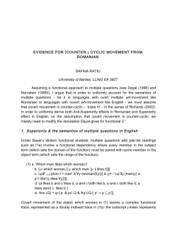 EVIDENCE FOR (COUNTER-) CYCLIC MOVEMENT