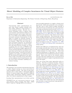 Direct Modeling of Complex Invariances for Visual Object Features