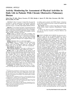 Activity Monitoring for Assessment of Physical