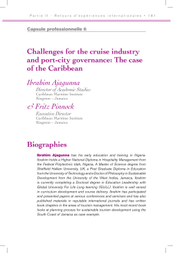 Challenges for the cruise industry and port-city governance