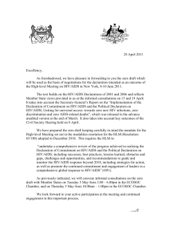 28 April 2011 Excellency, As foreshadowed, we have pleasure in