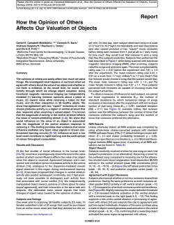 How the Opinion of Others Affects Our Valuation of Objects