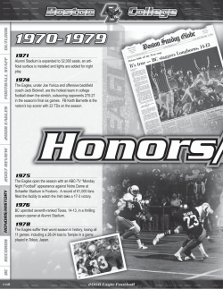 Alumni Stadium is expanded to 32,000 seats, an arti