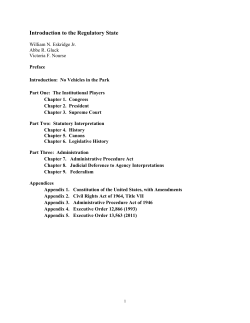 Introduction to the Regulatory State