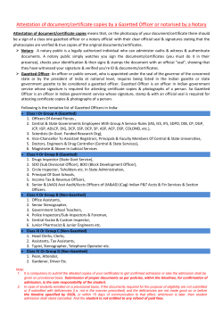 Attestation of document/certificate copies by a Gazetted Officer