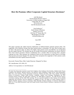 How Do Pensions Affect Corporate Capital - UNC