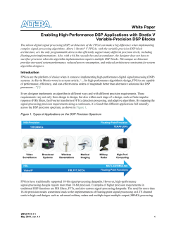 Enabling High-Performance DSP Applications with Stratix V