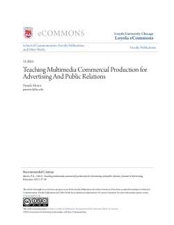 Teaching Multimedia Commercial Production for Advertising And