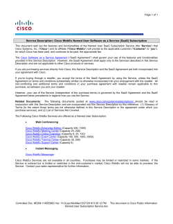 Service Description: Cisco WebEx Named User Software as a
