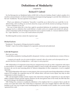 Definitions of Modularity