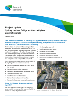 Sydney Harbour Bridge southern toll plaza precinct upgrade