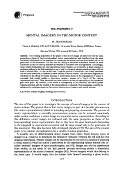 Jeannerod (1995) Mental imagery in the motor context