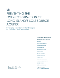 PREVENTING THE OVER-CONSUMPTION OF LONG ISLAND`S