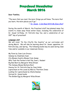 Preschool Newsletter - North Royalton City Schools