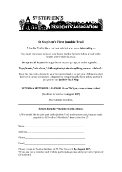 St Stephen`s First Jumble Trail - St.Stephen`s Resident`s Association