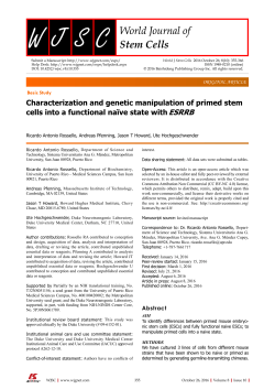 Characterization and genetic manipulation of primed stem cells into