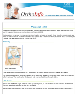 Meniscus Tears-OrthoInfo - AAOS