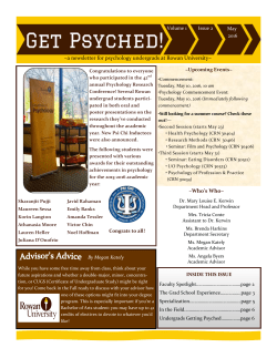 a newsletter for psychology undergrads at Rowan University