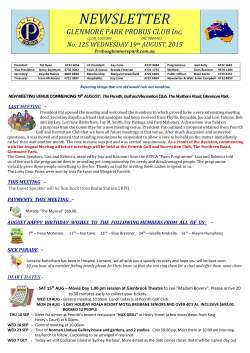 newsletter - Probus Glenmore Park