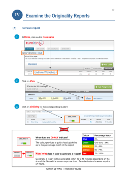 Examine the Originality Reports