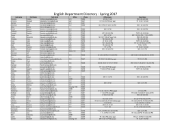 English Department Directory