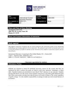 Table of Contents - San Ignacio University