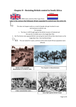 Chapter 8 &ndash; Resisting British control in South Africa