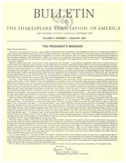 January 1983 Bulletin - Shakespeare Association of America