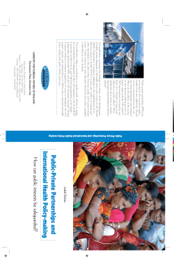 Public-Private Partnerships and International Health Policy