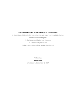 SUSTAINABLE FEATURES OF THE VERNACULAR