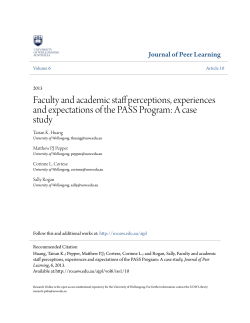 Faculty and academic staff perceptions - Research Online