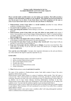 FLUDROCORTISONE ACETATE 0.1MG TABLETS