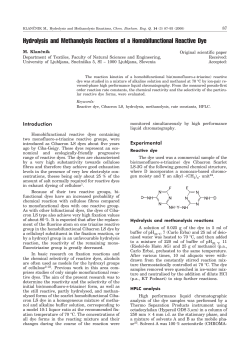 Hydrolysis and Methanolysis Reactions of a
