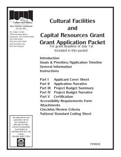 Cultural Facilities and Capital Resources Grant Grant Application