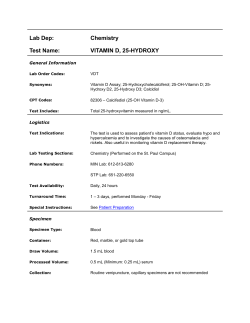 Lab Dep: Chemistry Test Name: VITAMIN D, 25