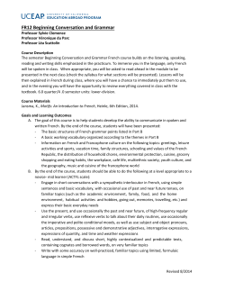 FR12 Beginning Conversation and Grammar